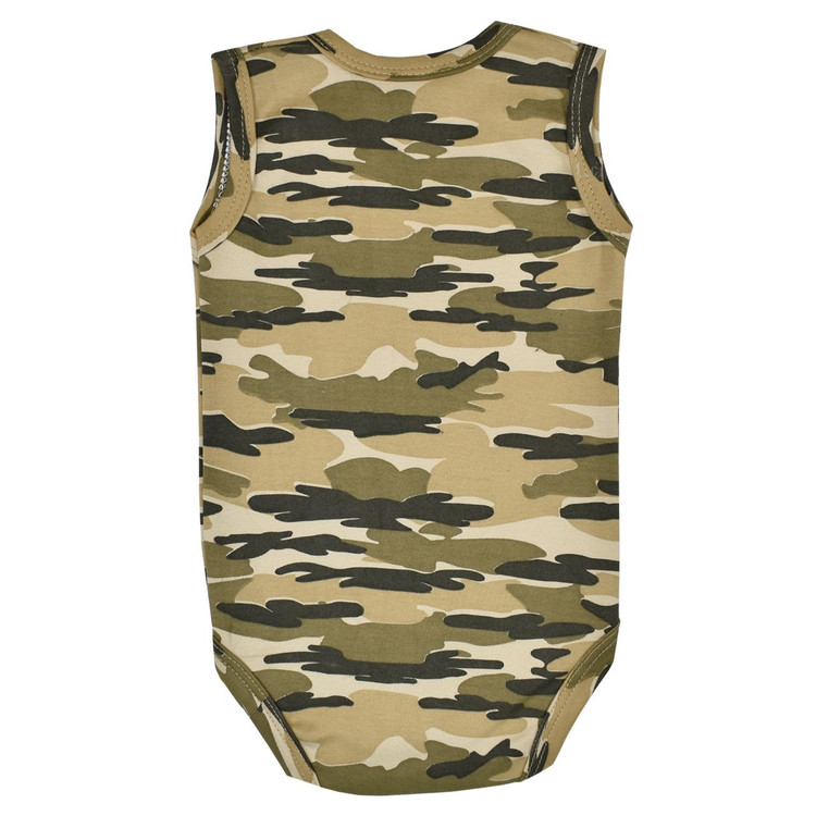 بادی زیردکمه رکابی نوزادی بی بی وان نخ پنبه طرح چریکی