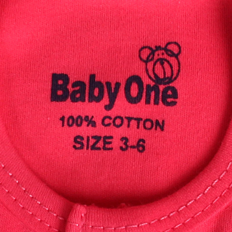 بادی زیردکمه رکابی نوزادی بی بی وان نخ پنبه قرمز